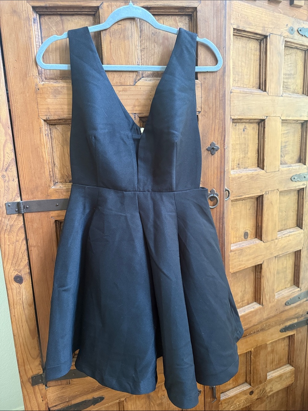 Black open sides V-Neck Fit & Flare Women's Dress size L